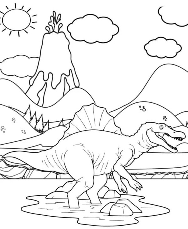 Tekenen Spinosaurus gratis simpel