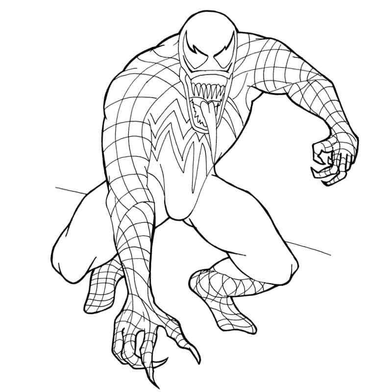 Tekenen Venom afdrukbaar simpel