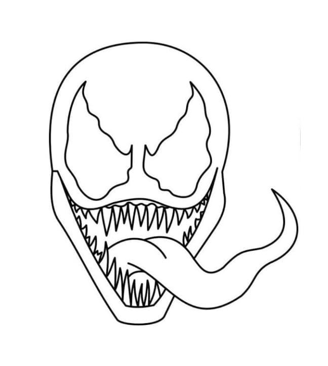 Tekenen Venom gratis afdrukbaar simpel