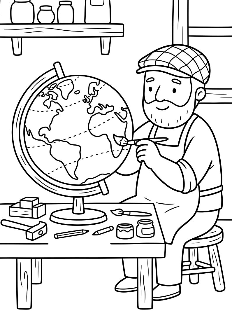 Tekenen Wereldbol gratis
