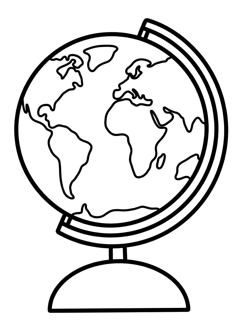 Tekenen Wereldbol gratis simpel