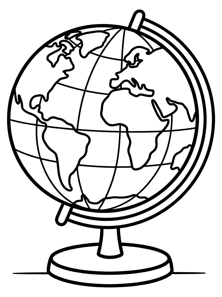 Wereldbol afdrukbaar basis