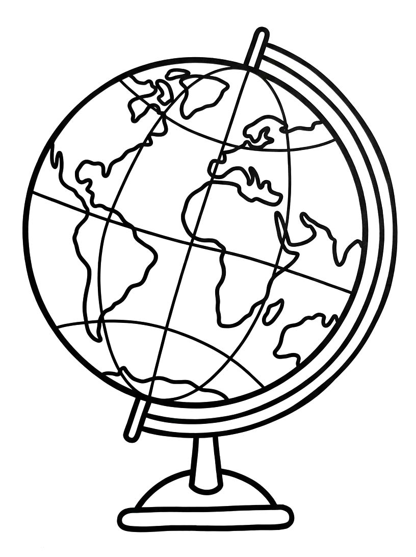 Wereldbol afdrukbaar eenvoudig