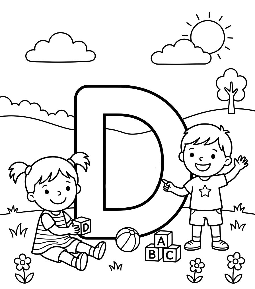 Afbeelding Letter D afdrukbaar