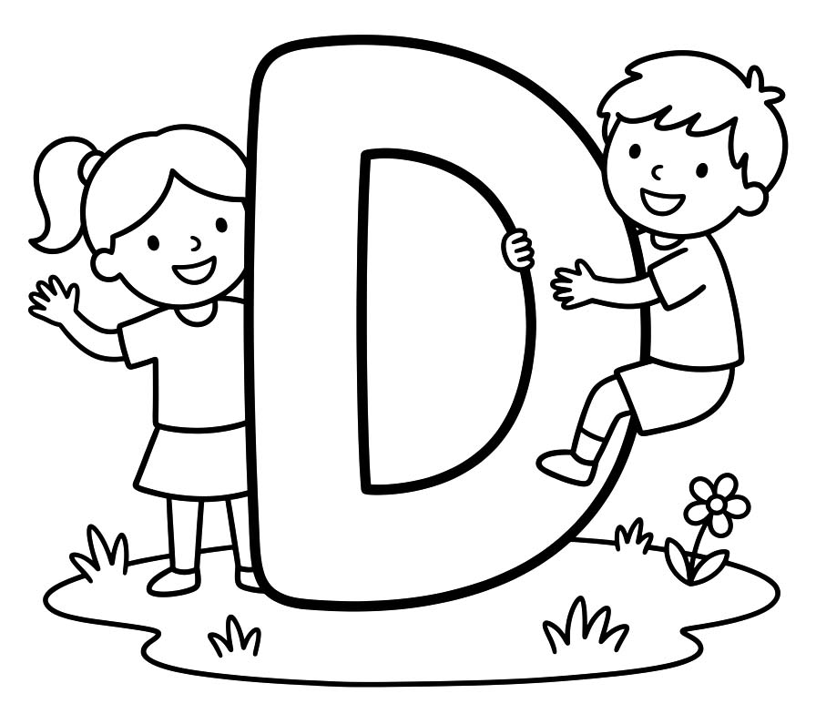 Afbeelding Letter D gratis afdrukbaar