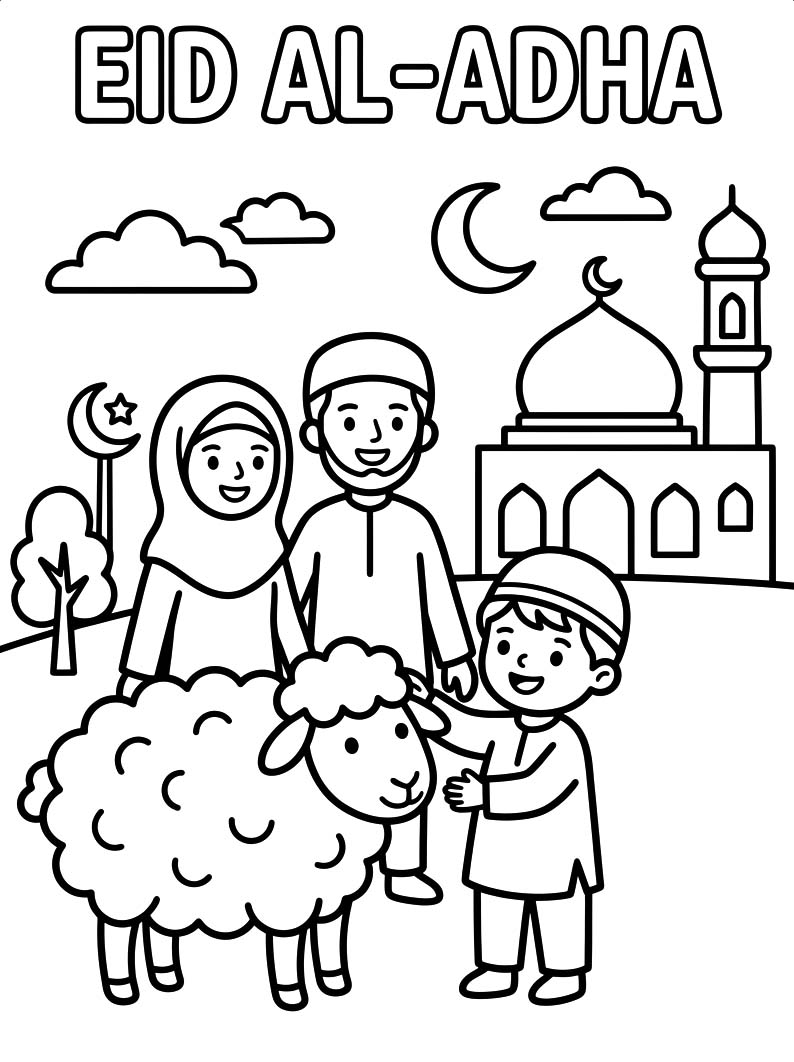 Eid al Adha afdrukbaar basis