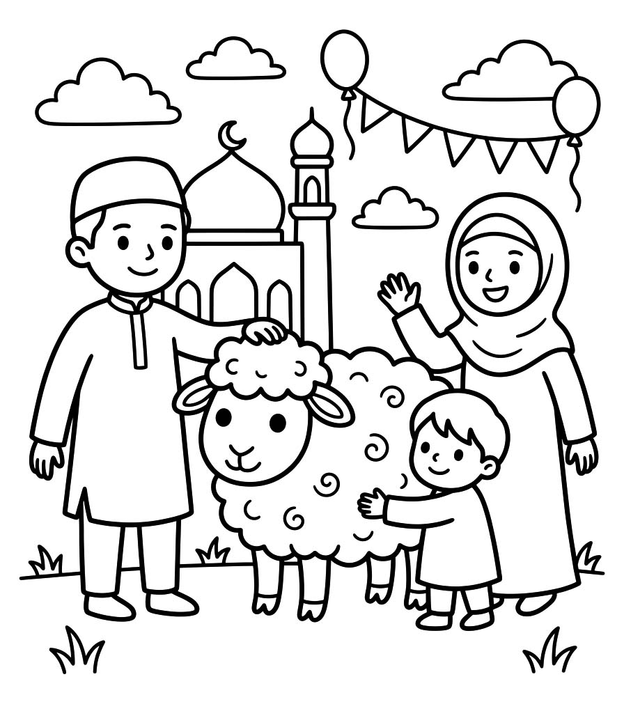 Eid al Adha afdrukbaar voor kinderen