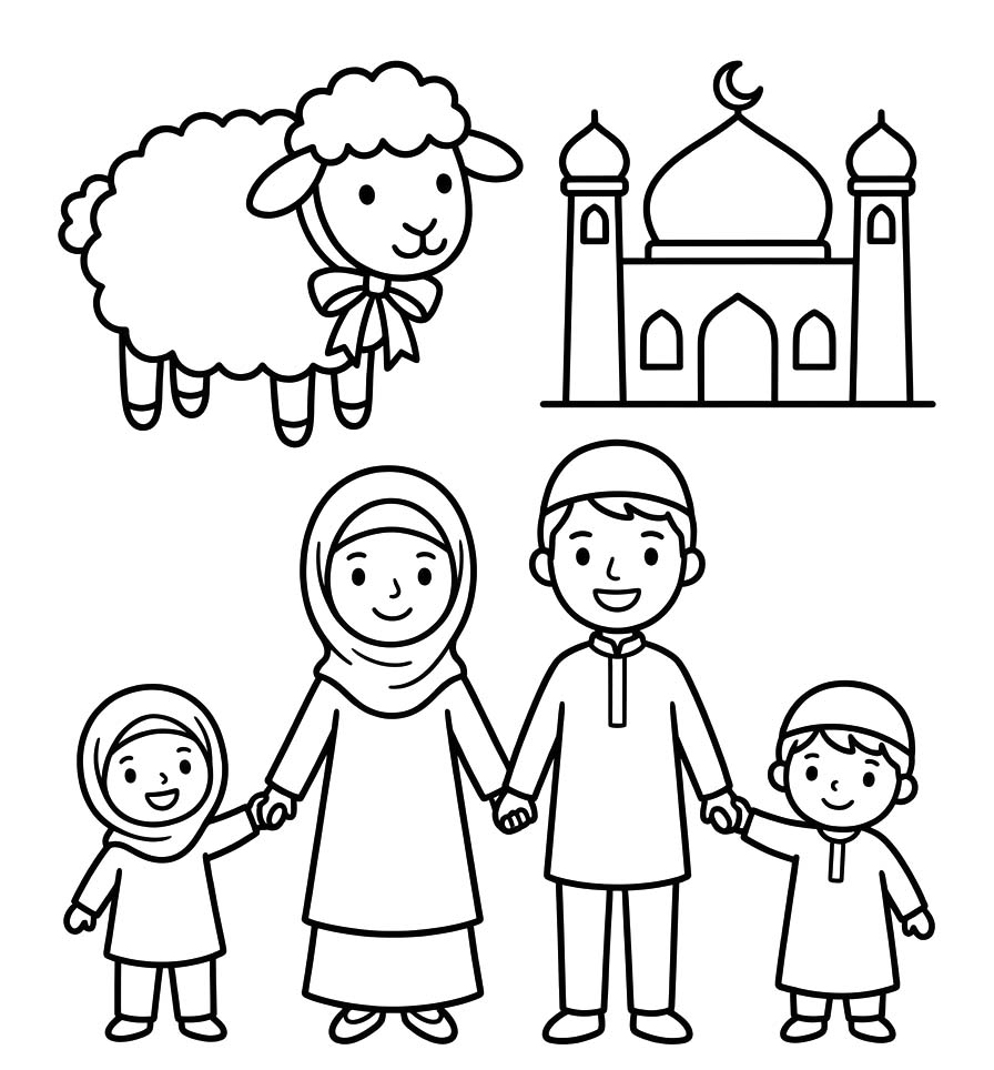 Eid al Adha gratis afdrukbaar basis
