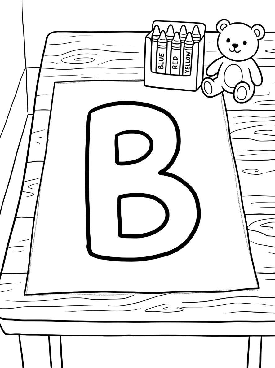 Letter B afdrukbaar basis