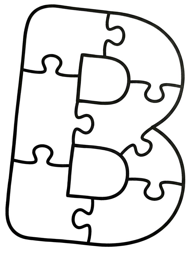 Letter B afdrukbaar eenvoudig