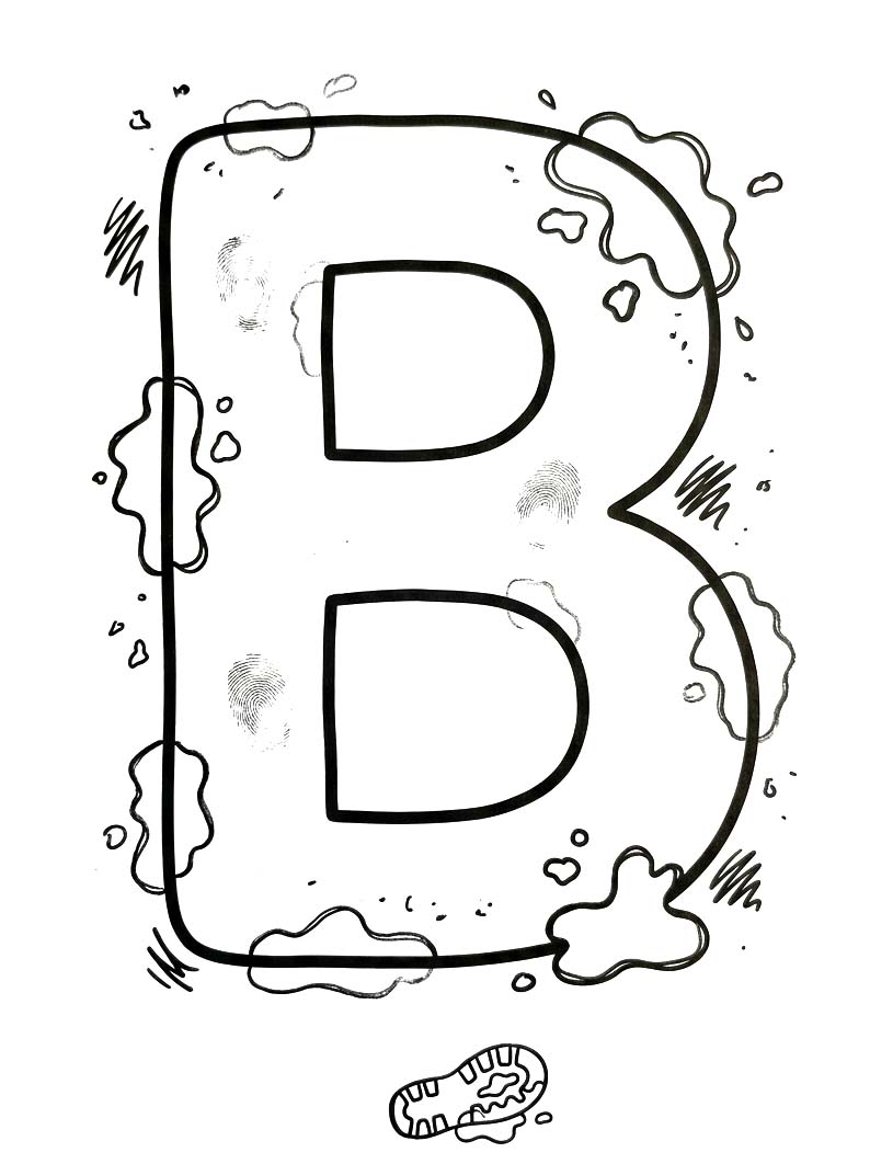 Letter B afdrukbaar simpel