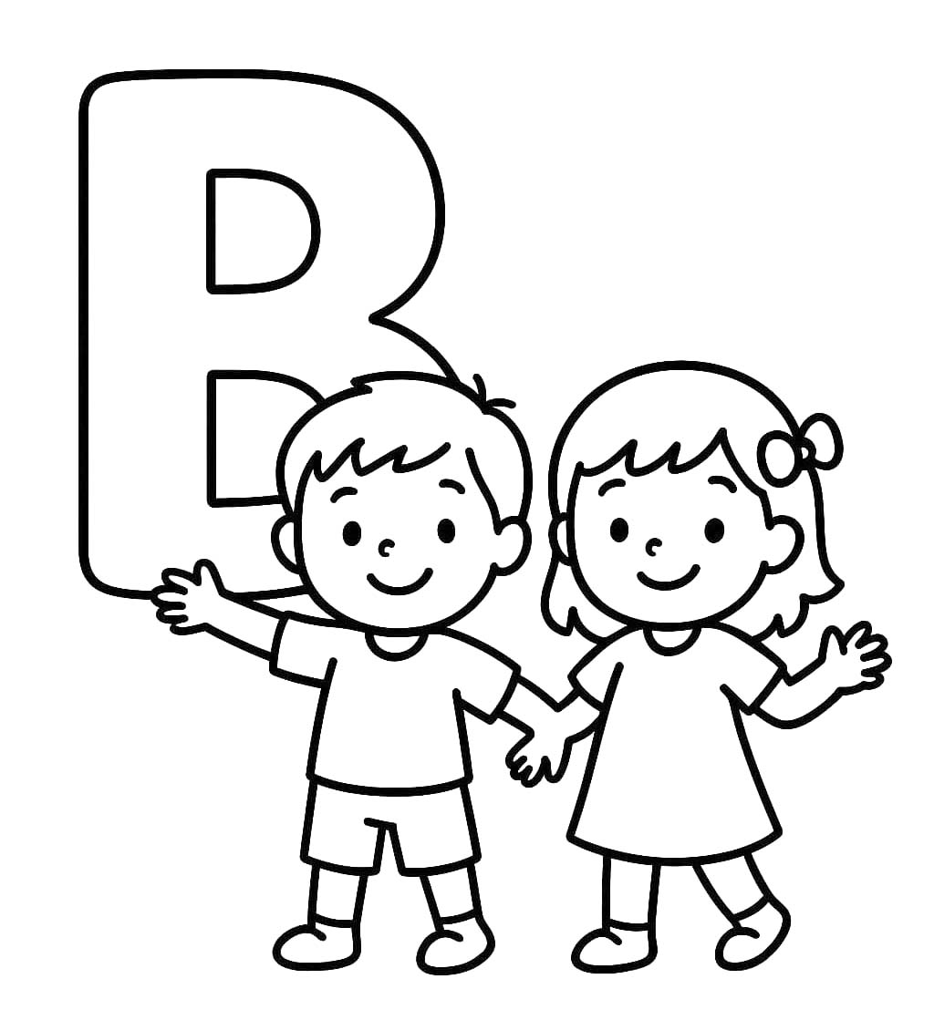 Letter B afdrukbaar voor kinderen