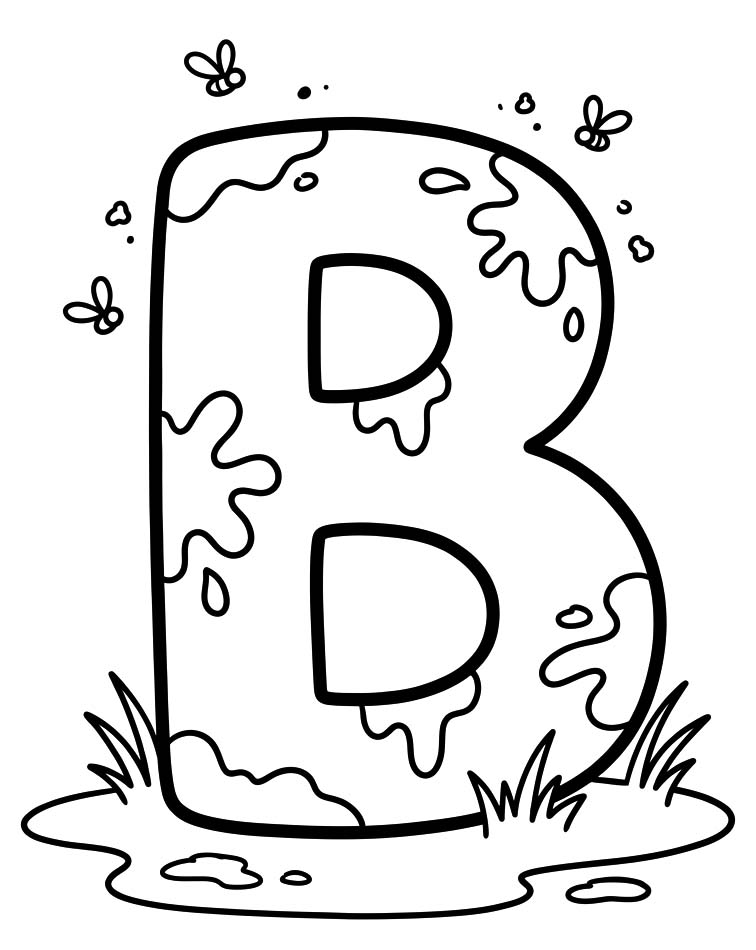 Letter B gratis afdrukbaar simpel