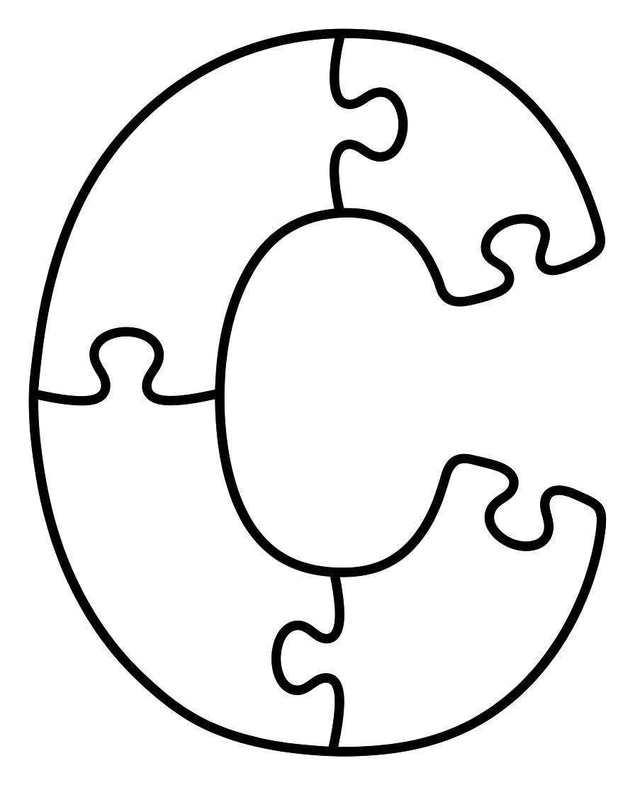 Letter C afdrukbaar basis