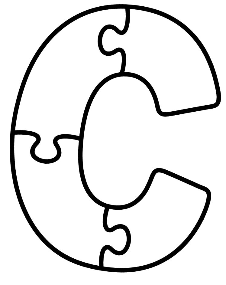 Letter C gratis afdrukbaar eenvoudig