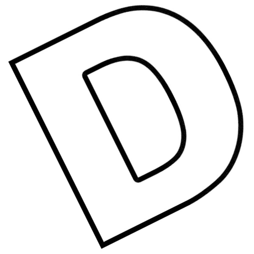 Letter D afdrukbaar basis