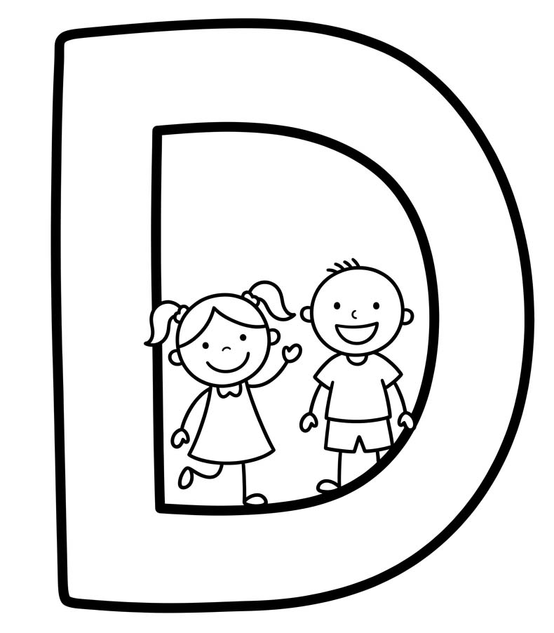 Letter D afdrukbaar eenvoudig