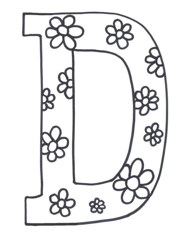 Letter D afdrukbaar
