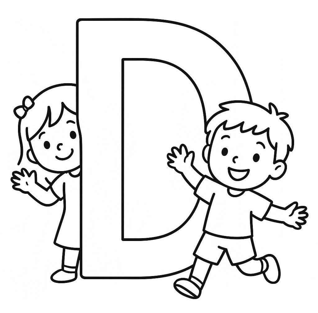Letter D afdrukbaar voor kinderen