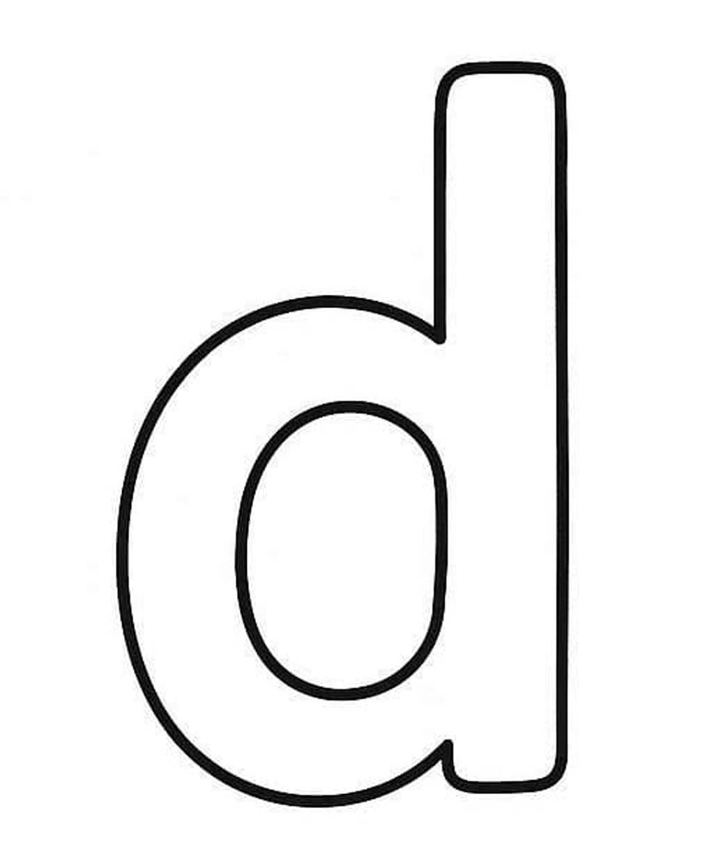 Letter D gratis afdrukbaar eenvoudig