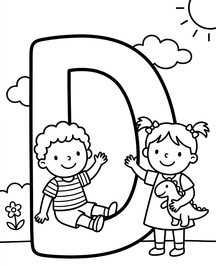 Letter D gratis simpel