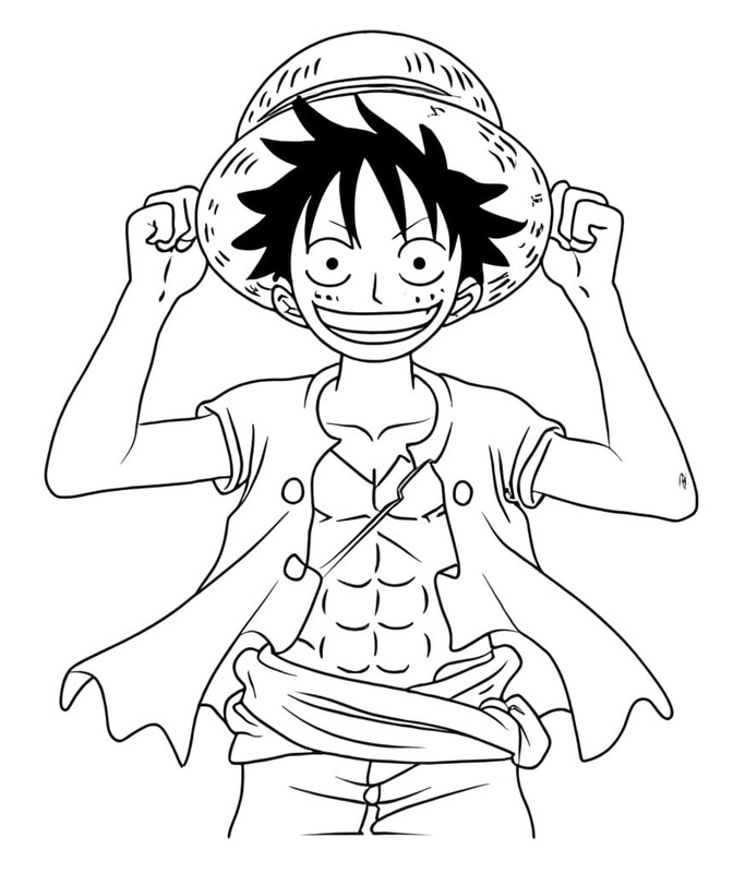 Luffy afdrukbaar basis