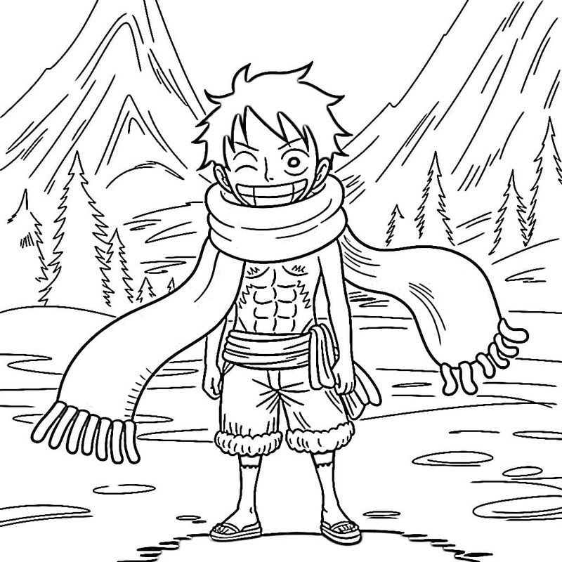Luffy gratis afdrukbaar basis