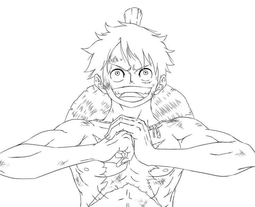 Luffy gratis afdrukbaar eenvoudig
