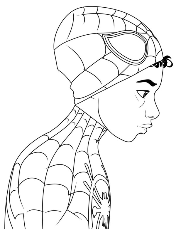 Miles Morales gratis afdrukbaar basis