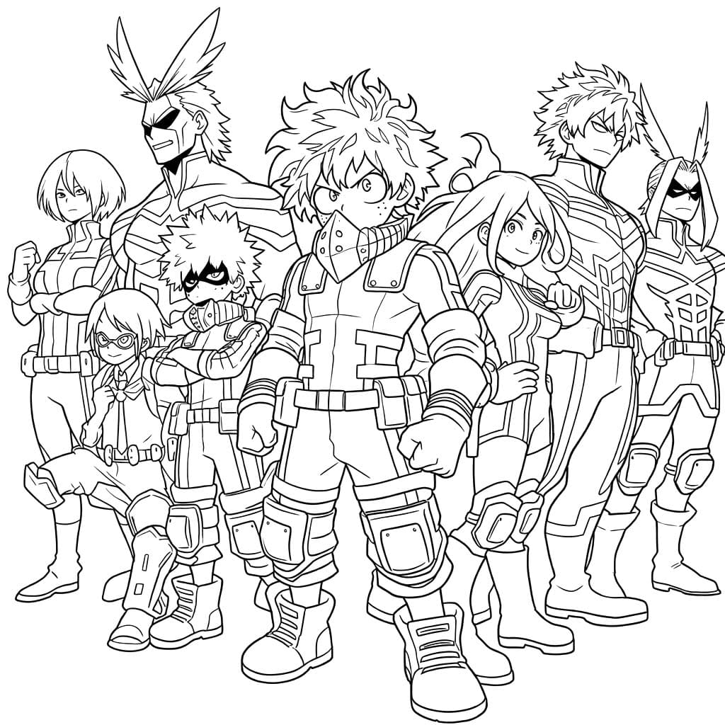 My Hero Academia afdrukbaar simpel