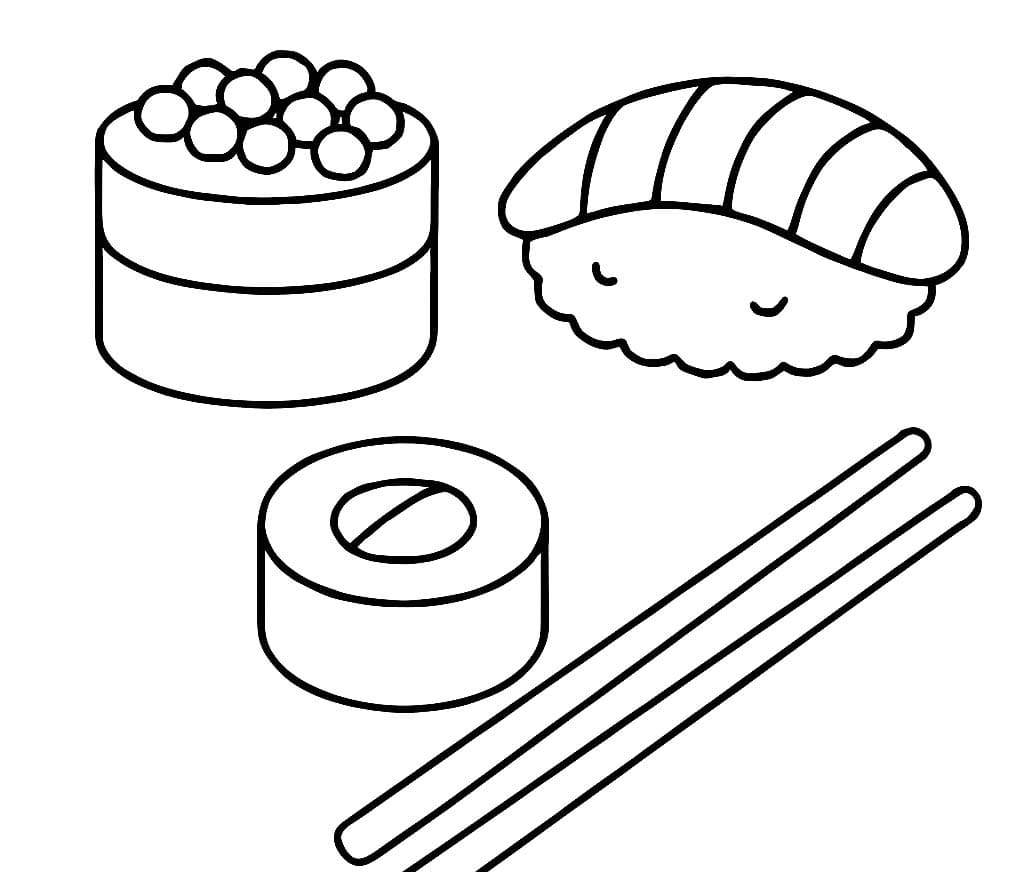 Sushi afdrukbaar eenvoudig