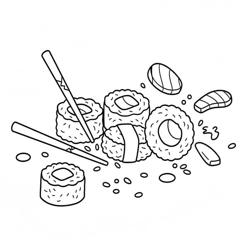 Sushi afdrukbaar simpel