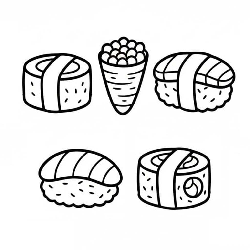 Sushi afdrukbaar voor kinderen