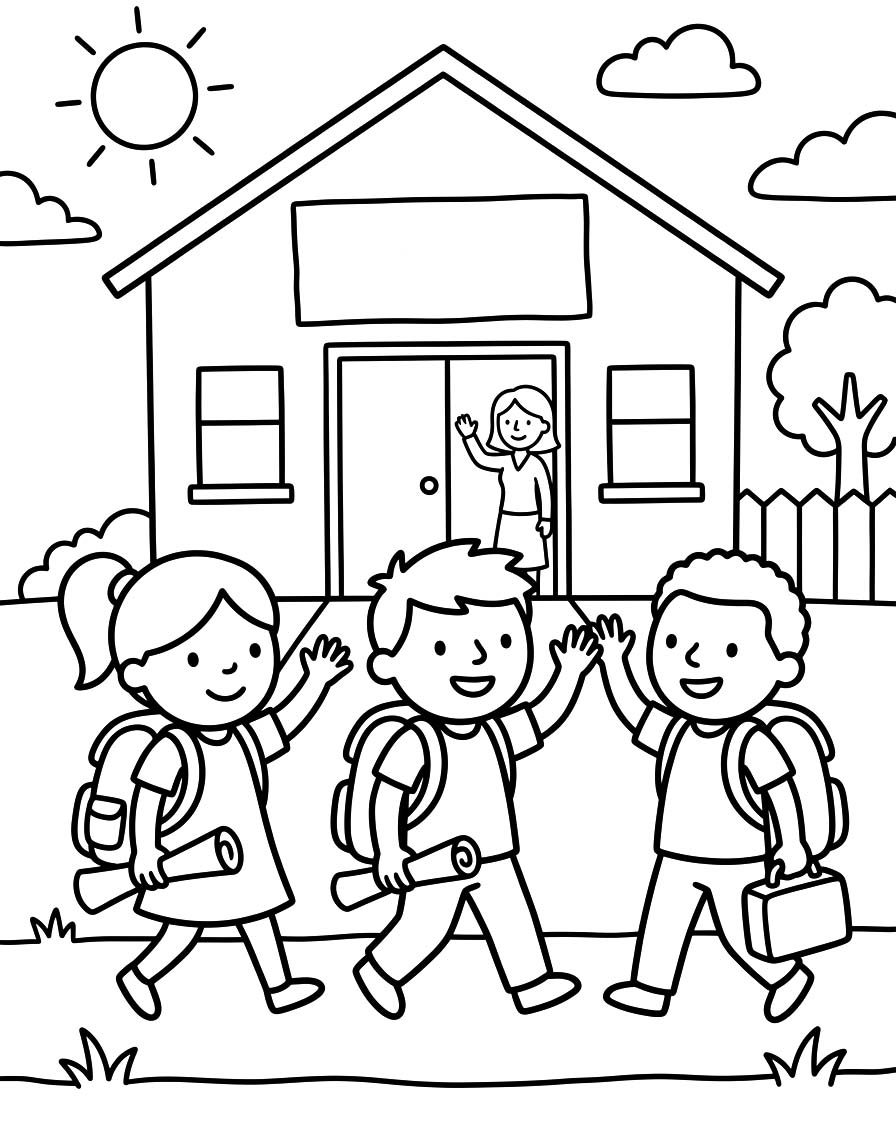 Tekenen Laatste Schooldag voor kinderen