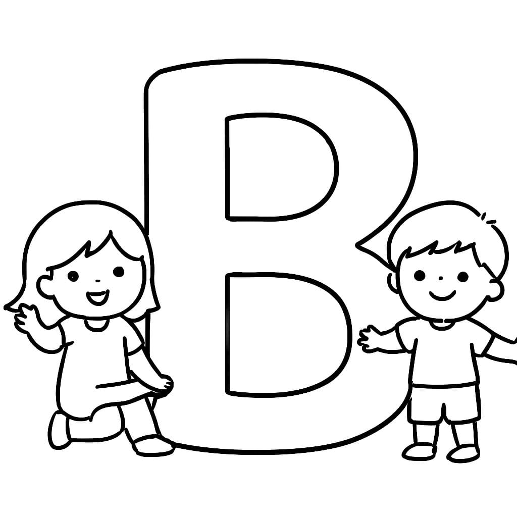 Tekenen Letter B gratis afdrukbaar basis