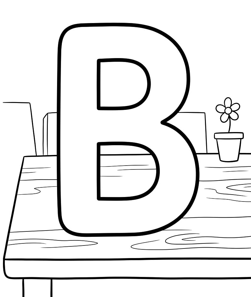 Tekenen Letter B gratis afdrukbaar eenvoudig