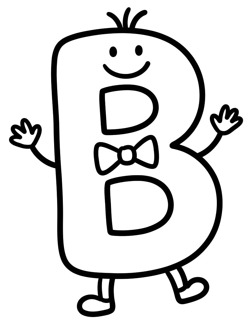 Tekenen Letter B gratis afdrukbaar simpel