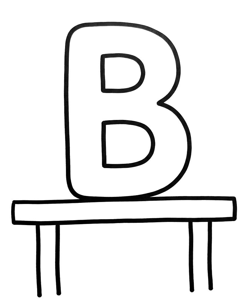 Tekenen Letter B gratis eenvoudig