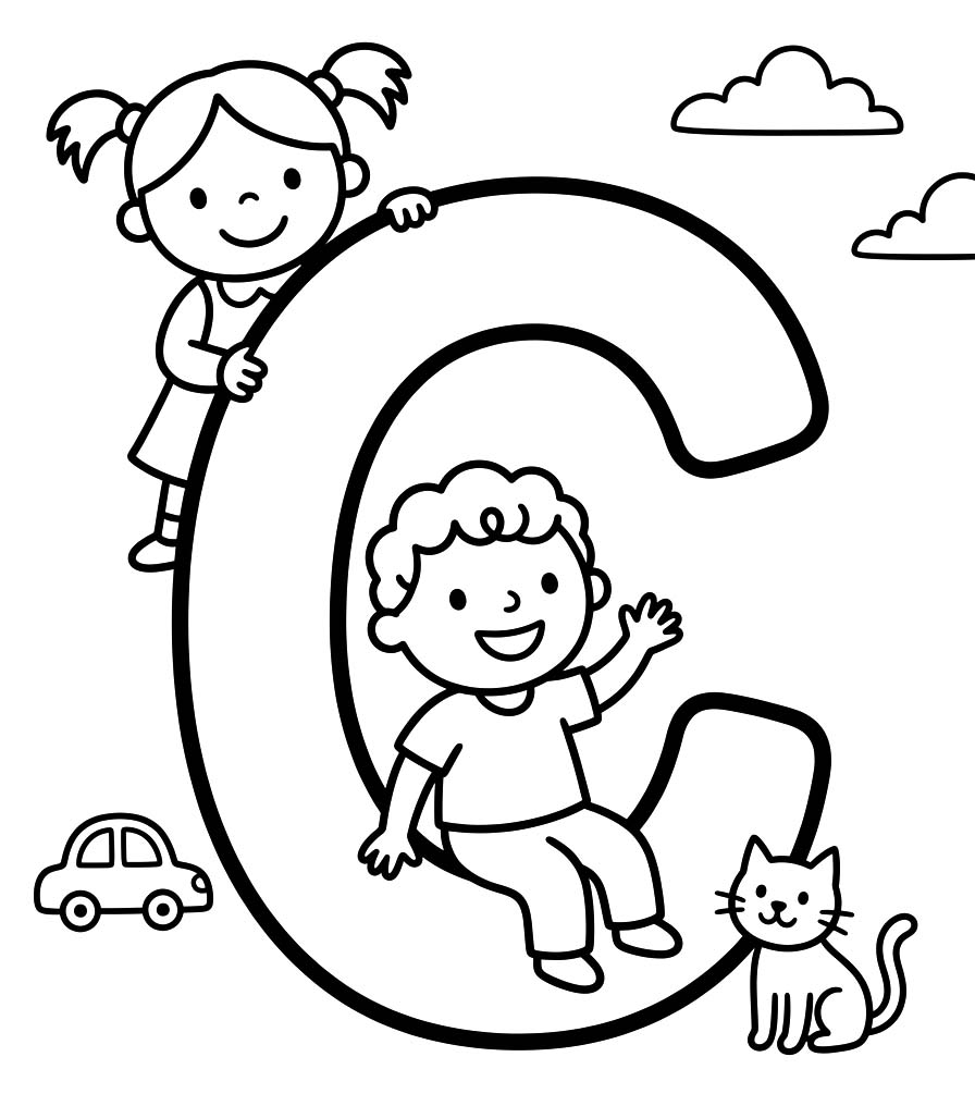 Tekenen Letter C gratis simpel