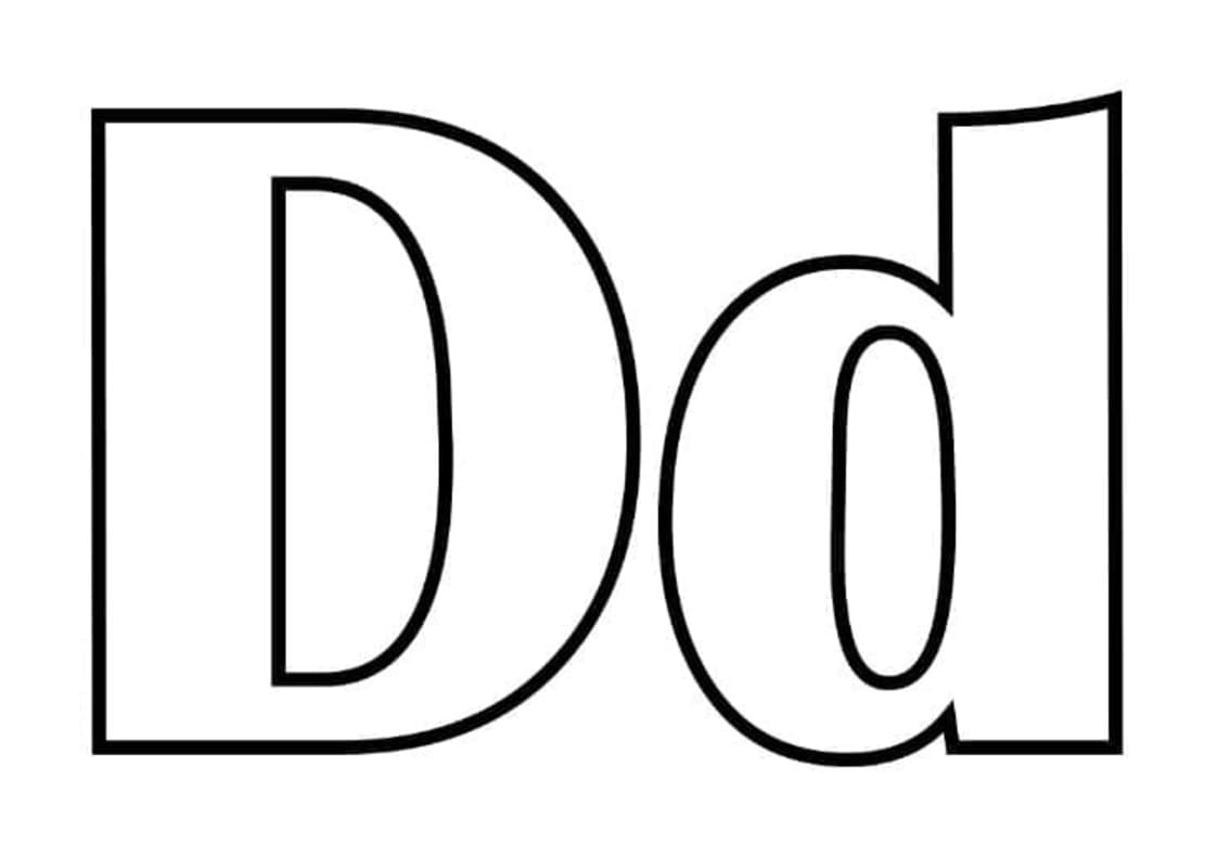 Tekenen Letter D afdrukbaar basis