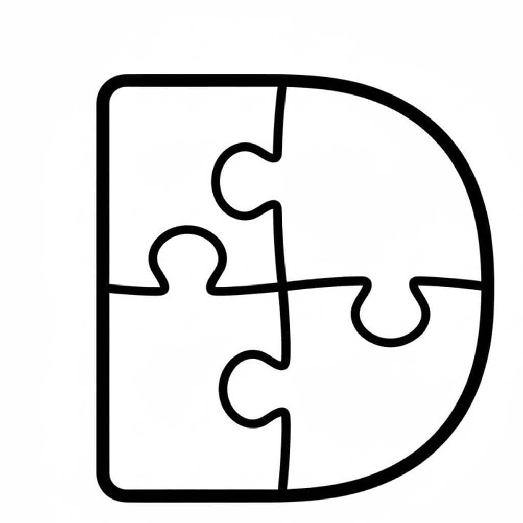 Tekenen Letter D afdrukbaar eenvoudig