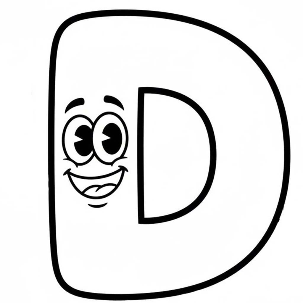 Tekenen Letter D afdrukbaar