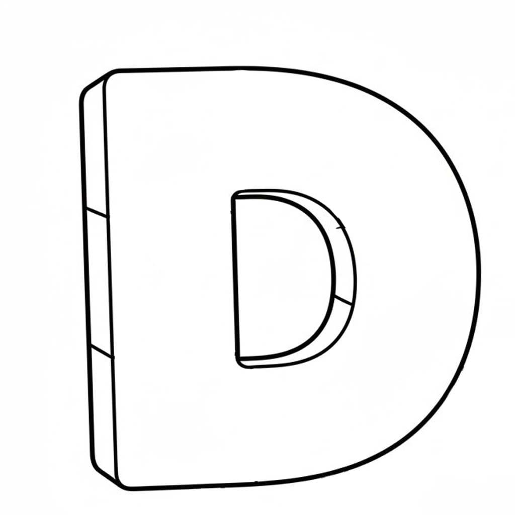 Tekenen Letter D gratis afdrukbaar eenvoudig