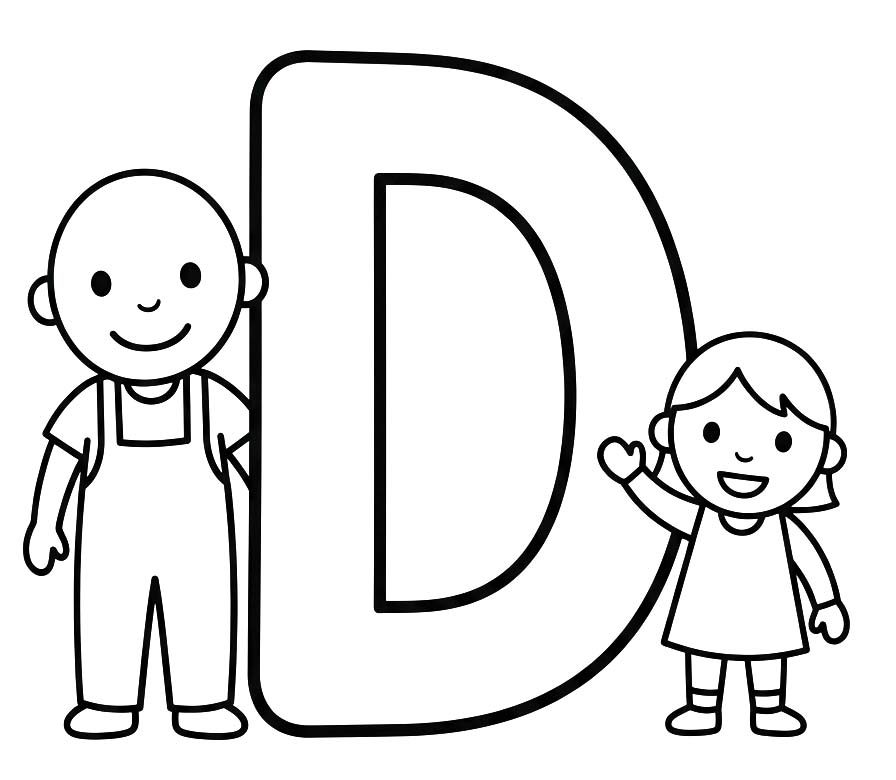 Tekenen Letter D gratis afdrukbaar simpel