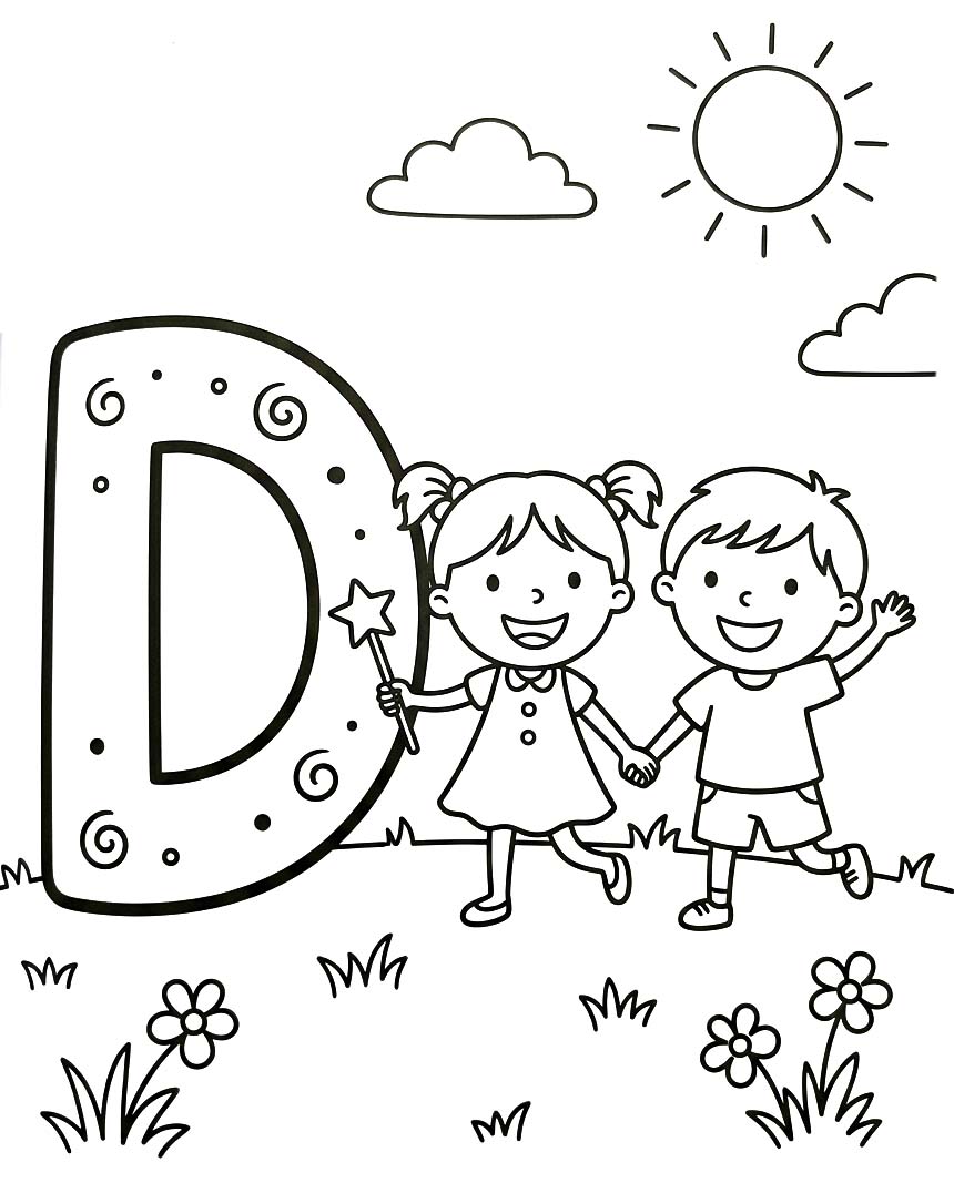 Tekenen Letter D gratis simpel