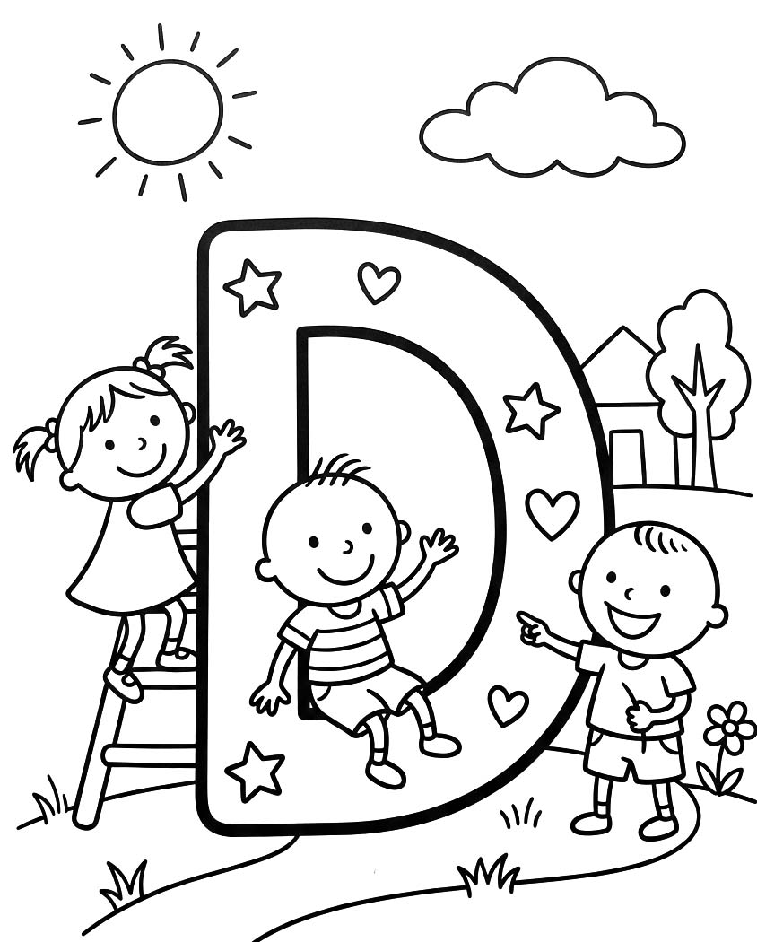 Tekenen Letter D