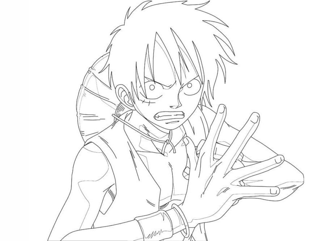 Tekenen Luffy afdrukbaar