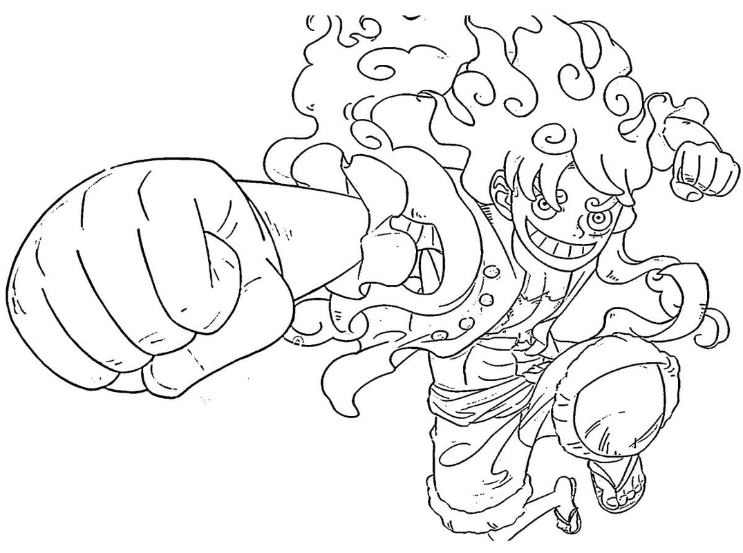 Tekenen Luffy afdrukbaar simpel