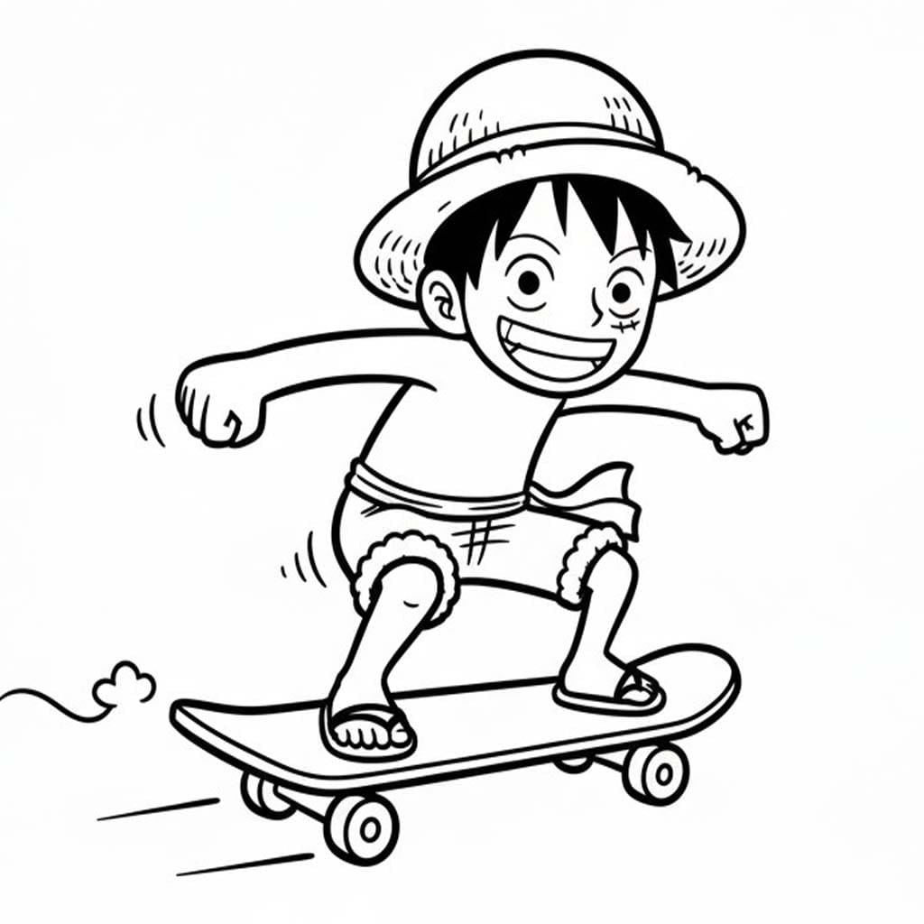 Tekenen Luffy afdrukbaar voor kinderen
