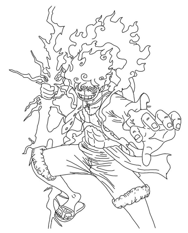 Tekenen Luffy gratis afdrukbaar simpel